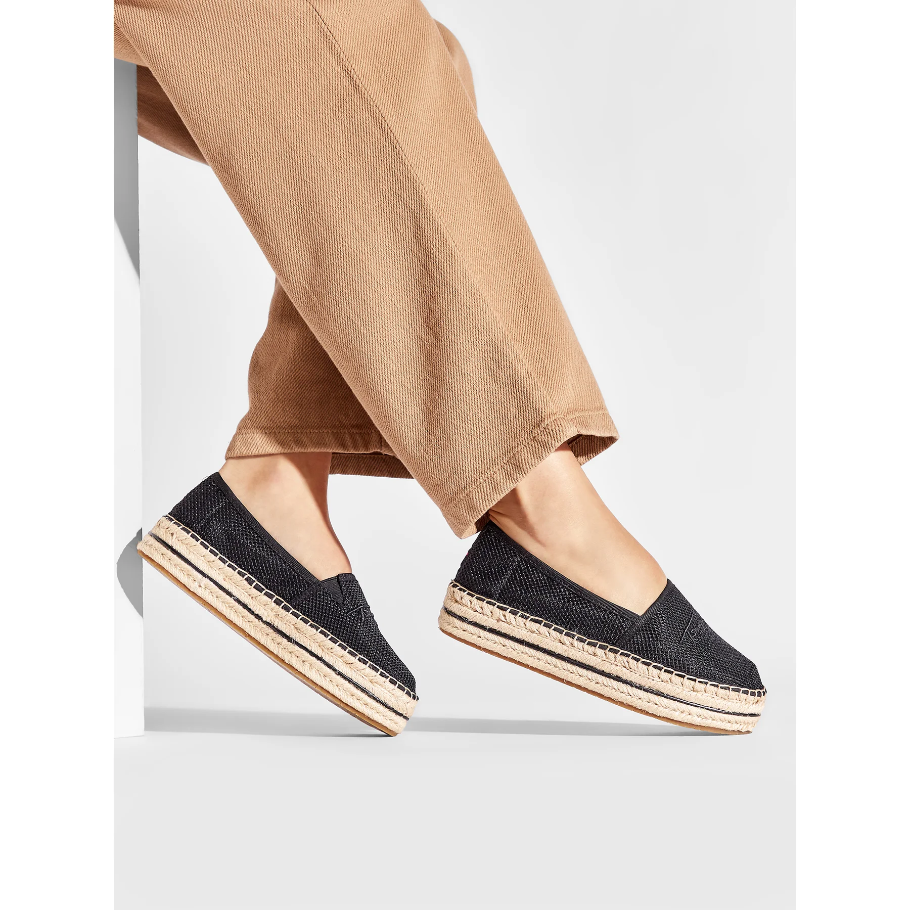 Tommy Hilfiger Th Textured Flatform Espadrille FW0FW06433 Pour